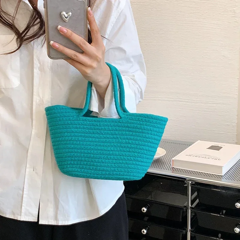 Autumn New Women\'s Bag 2023 High Quality Straw Woven Bag High Capacity Solid Color Hot Selling Beach Holiday Shopping Handbag