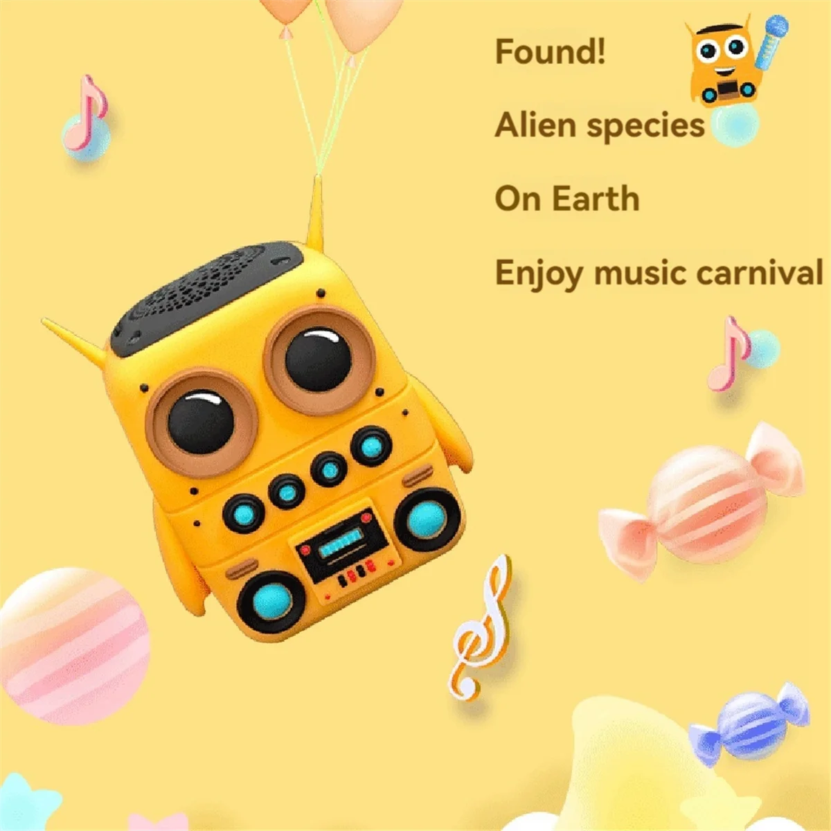 Robot Bluetooth Speaker Smart AI Audio Alarm Clock Waterproof Computer Speaker Smart Yellow Person Audio Outdoor Speaker