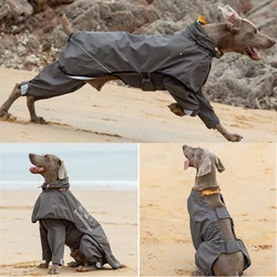 Macacão Impermeável Dog Raincoat, Rain Coat, Roupa Pet Outdoor, Cachorro, Doberman Labrador, Casaco Husky, Cães Médios e Grandes