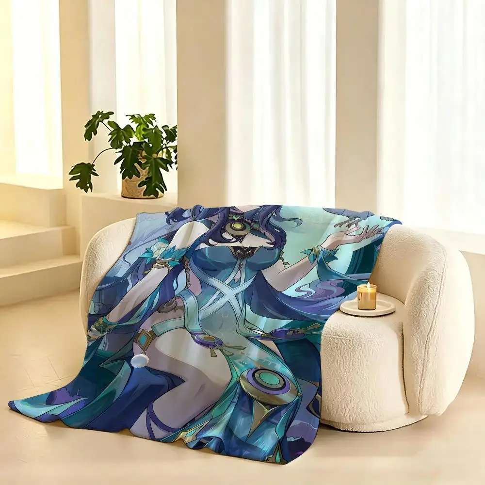 Game New characters Genshin Impact Lauma Throw 240g flannel blanket, suitable for sofas, beds, offices,  exquisite gift blankets