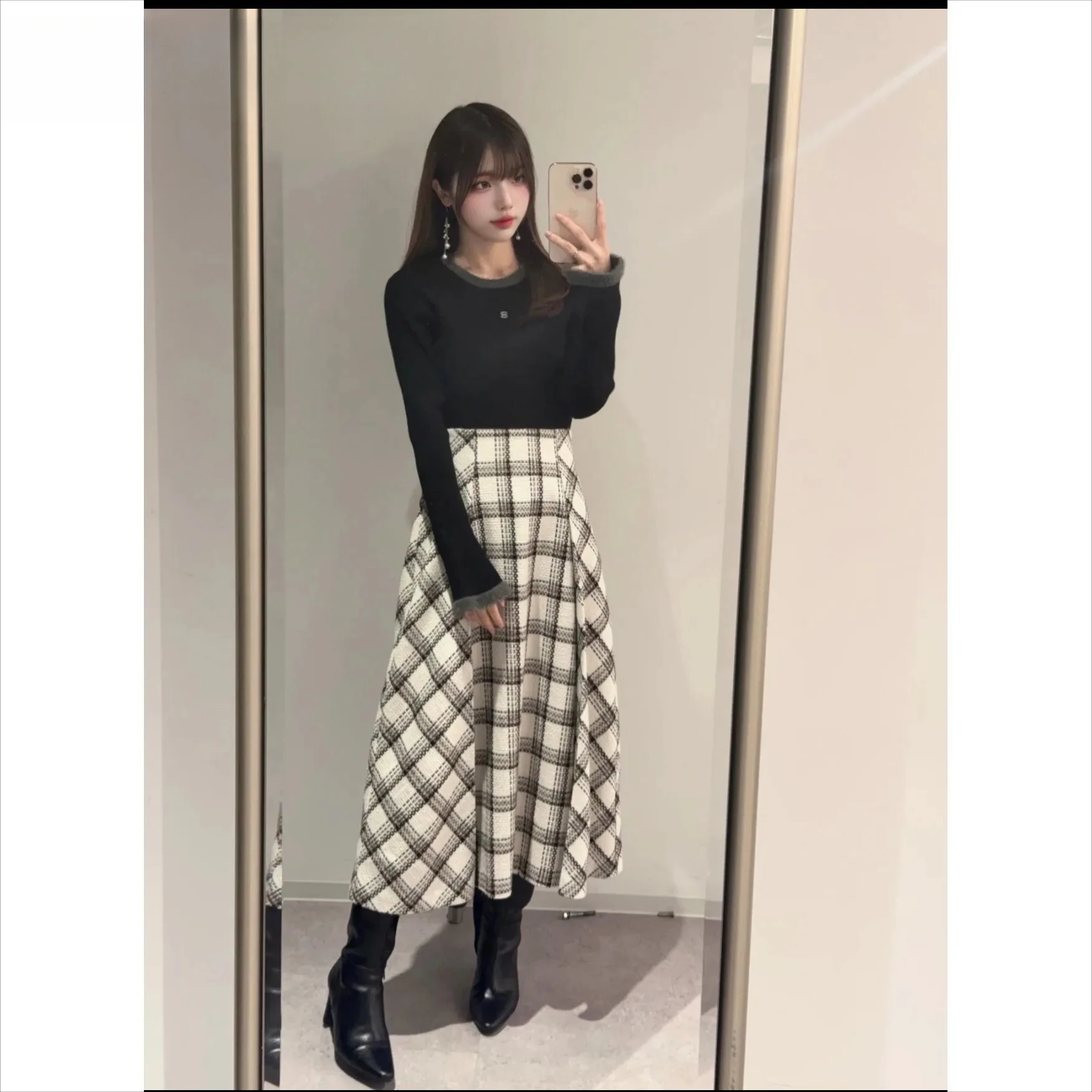 

Осень-зима, толстый универсальный пуловер из искусственной норки с круглым вырезом, милый расклешенный однотонный вязаный свитер с длинными рукавами для девочек