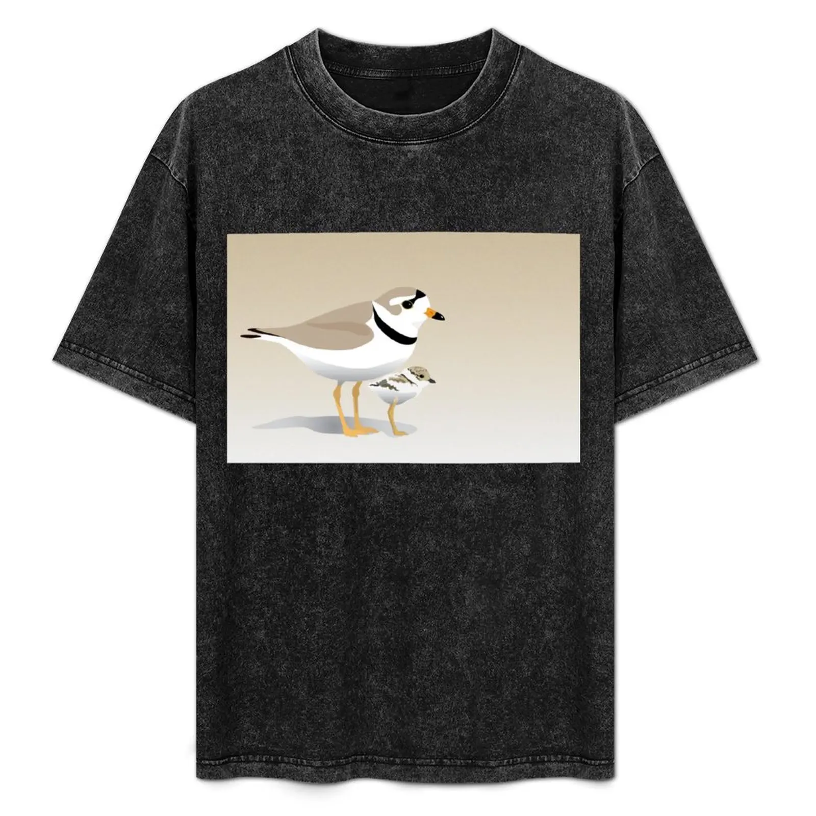 

Piping Plover and chick T-Shirt High Elasticity Sports Tee Shirt