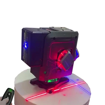 Laser level 3D 4D 8/12/16 line strong purple light digital display 360° horizontal vertical self-leveling system measuring instruments