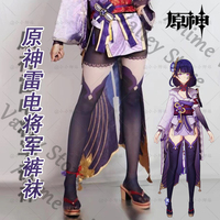 Anime Genshin Impact Raiden Shogun Cosplay Pantyhose Prop Cartoon Printed Pantihose Panty-hose Silk Stockings Accessories Gift