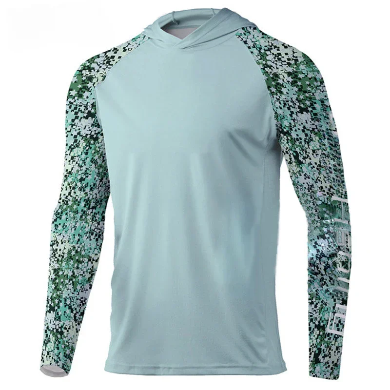 

Men Hoodie Fishing Shirts Long Sleeve Sunscreen Quick Dry Sweatshirt Summer Breathable UV Resistant Fishing Clothing