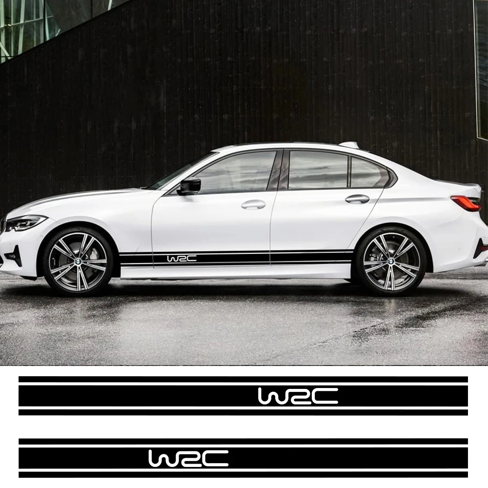 

2PCS Car Door Side PVC Stickers DIY WRC Styling Long Stripes Graphics Vinyl Film Decor Decals Universal Auto Tuning Accessories