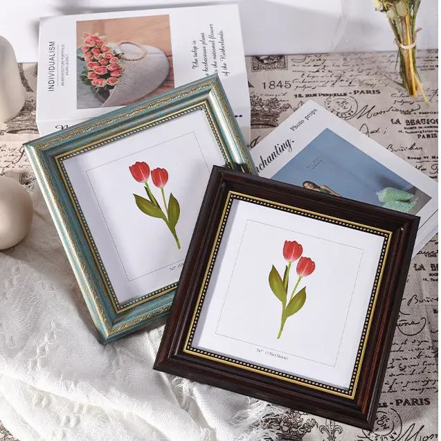 Cornice per foto quadrata europea Cornice decorativa da 10 pollici e 12 pollici Decorazioni per la casa e ricordi, cornice per esposizione di opere d'arte elegante