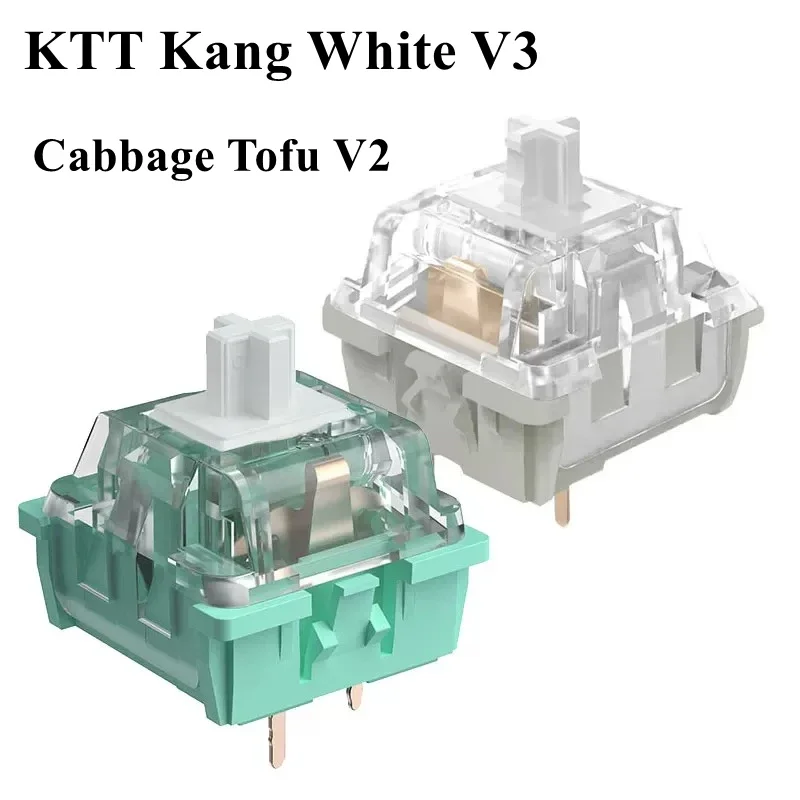 KTT Kang White V3 Cabbage Tofu Switch Custom Linear 3 Pins 45g Mechanical Keyboard Cherry MX Switches RGB Gaming Keyboard Switch