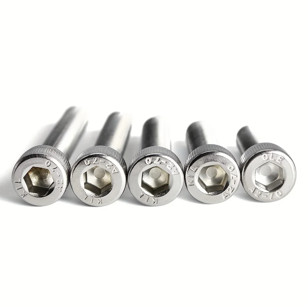 50pcs 304 Stainless Steel M6 Socket Head Cap Screws DIN912 Hex Bolts for Metalworking Woodworking and Equipment Assembly