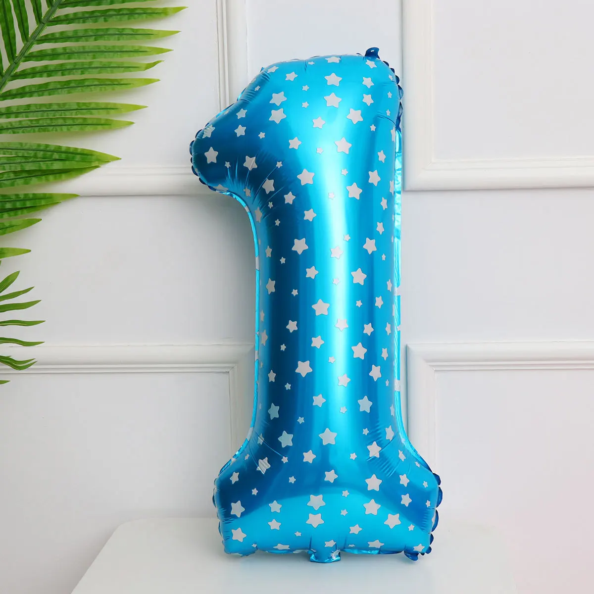 

2Pcs Number Balloons Set Road Cited Stand Up Foil Birthday Party Supplies 32inch Latex Crown Strip Balloon Blue Pink