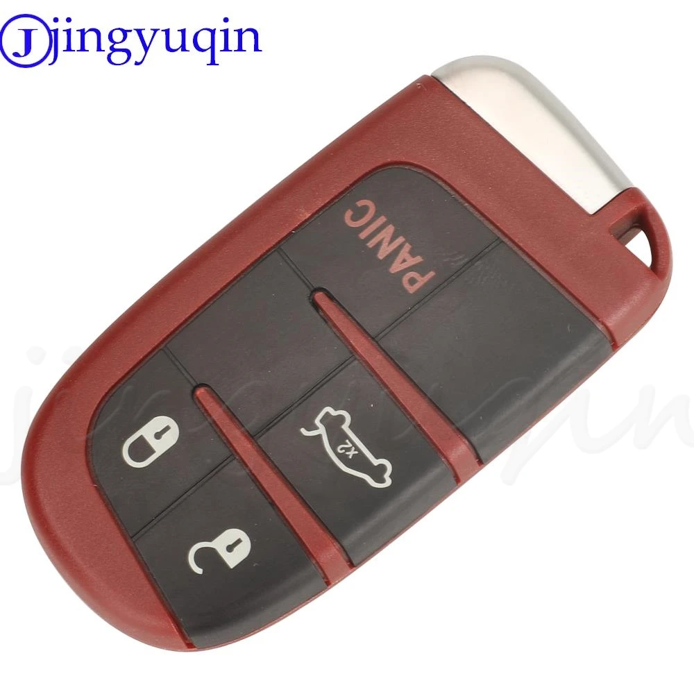 jingyuqin Fit SRT Hellcat Remote Car Key Shell Case Red For Dodge Dart Challenger Charger Durango Journey For Jeep Chrysler 300