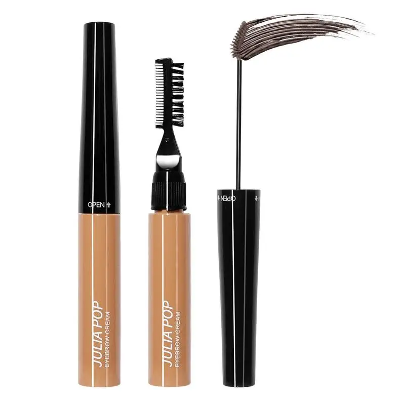 Eyebrow Cream With Brush 2-in-1 Waterproof Brow Dyeing Cream Set Long Lasting Sweat-proof Eyebrow Styling Makeup For 3D Brows