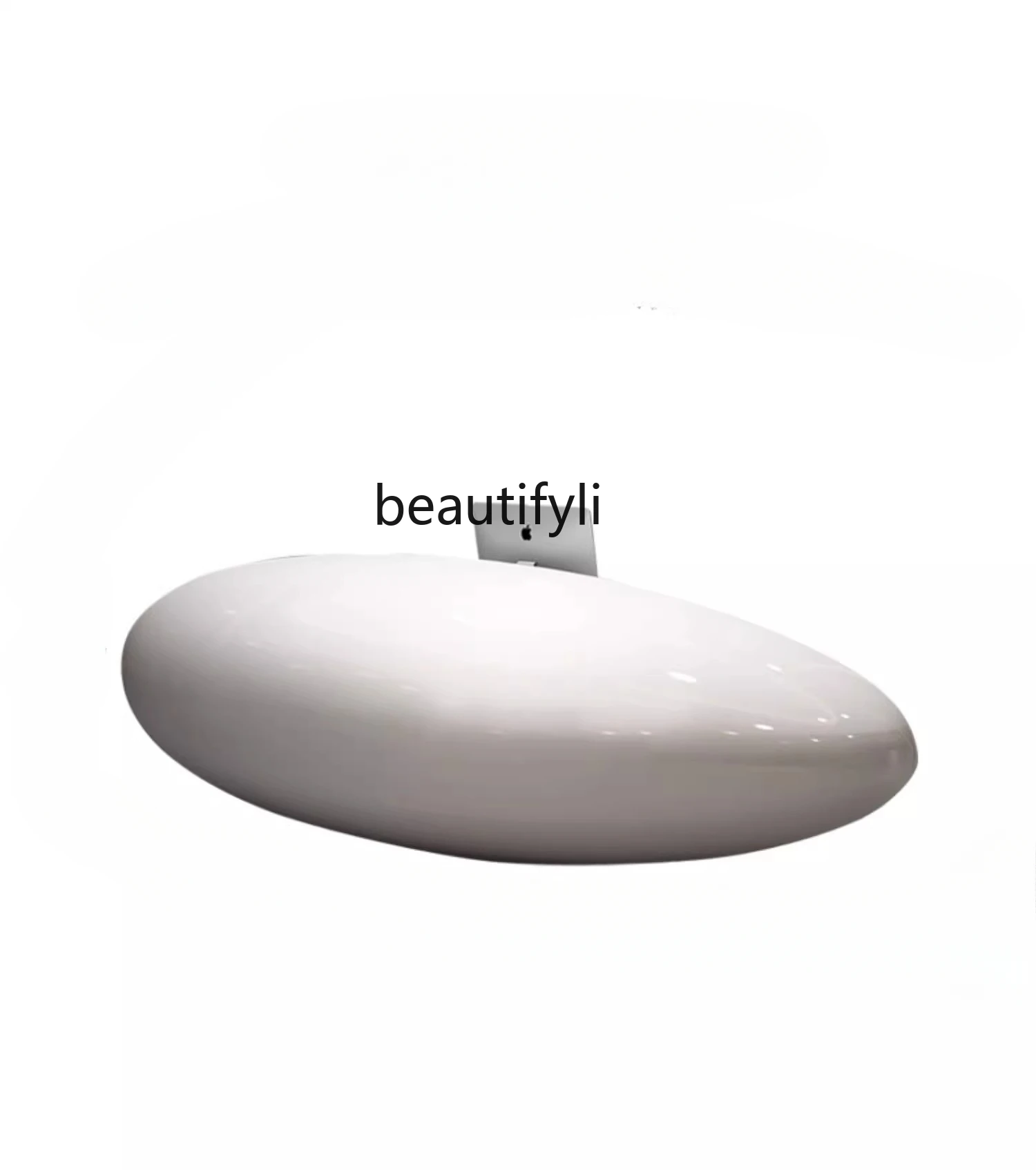 

Company front desk welcome special-shaped beauty salon white paint checkout page bar reception table simple modern creativity