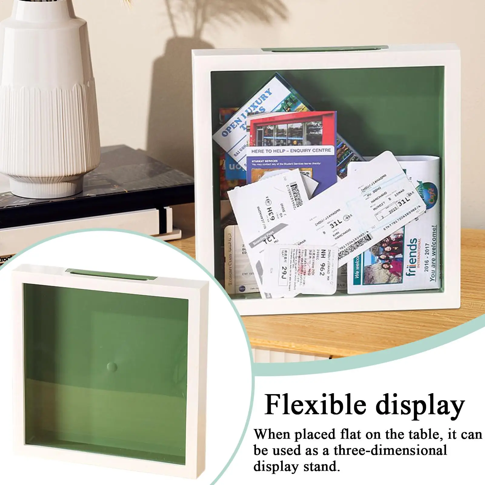 Travel Keepsake Box Adventure Archive Shadow Box Clear Display Case For Home Living Room Apartment Vacation Beach Concert