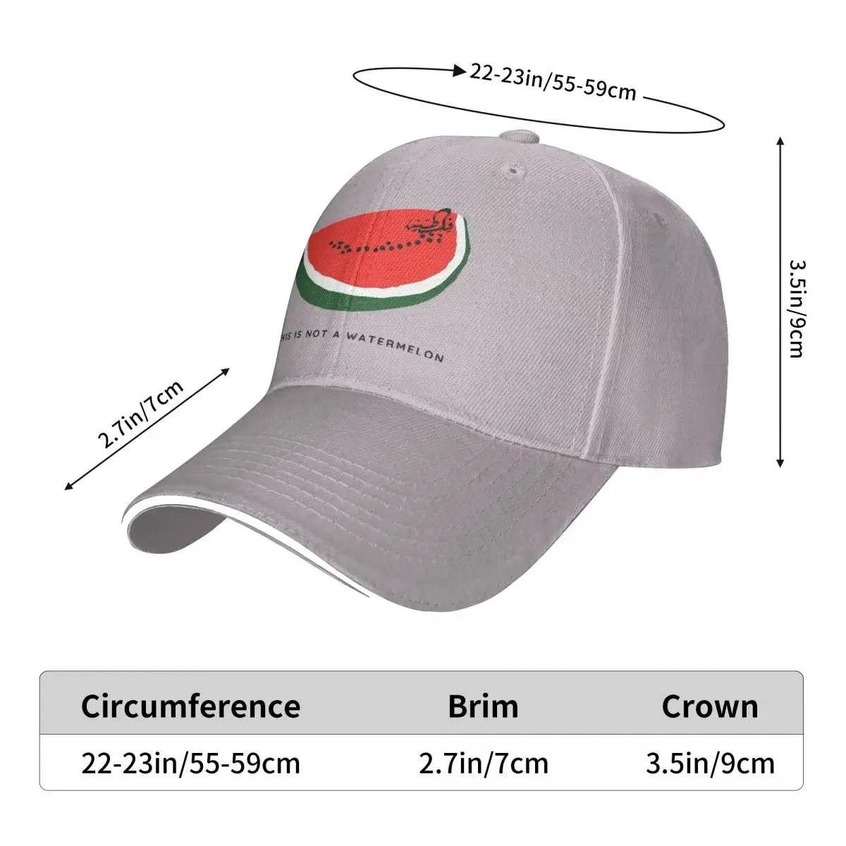 This Is Not A Watermelon Baseball Cap Daily Headwear Women Men Parody Magritte Watermelon Dad Hat Adjustable Fit