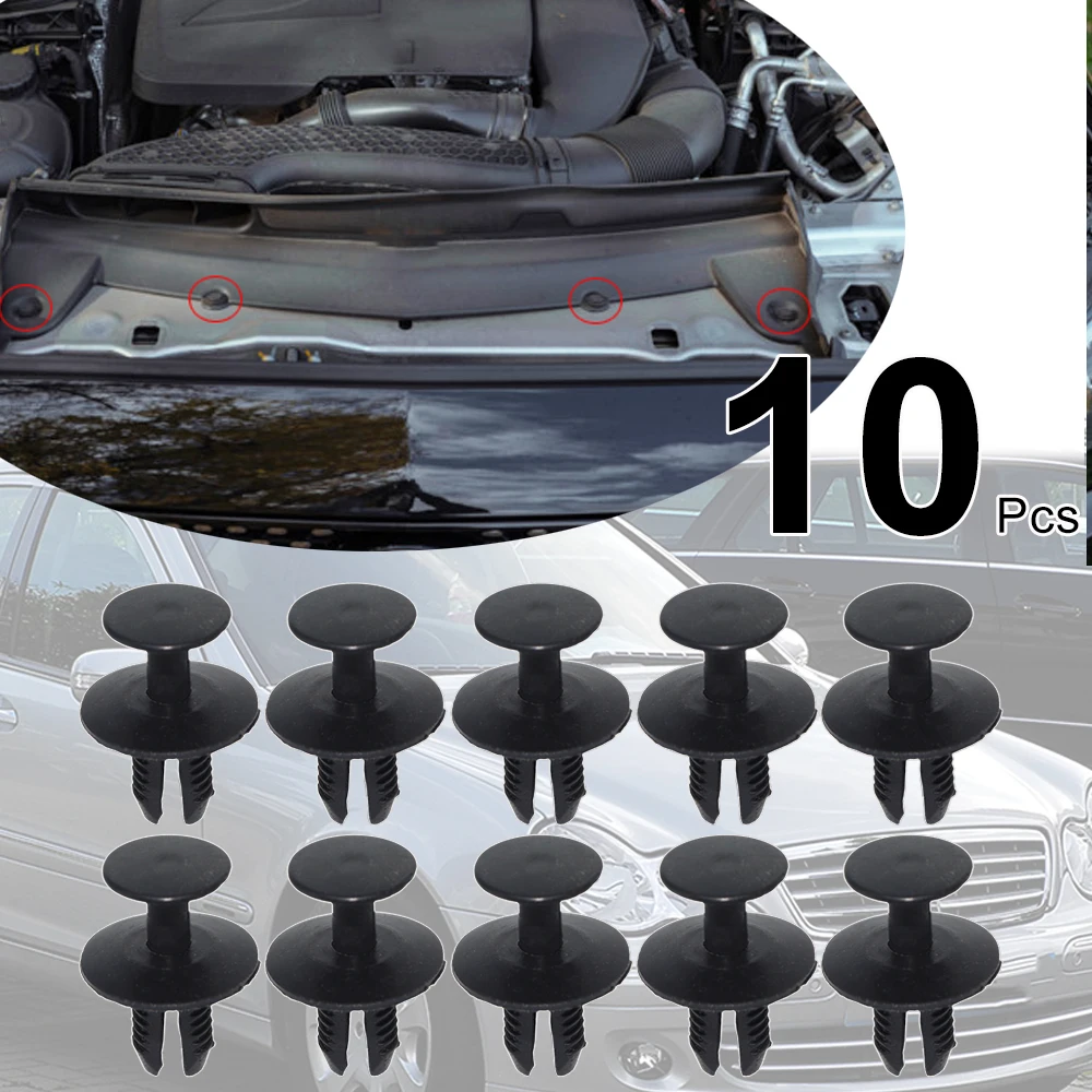 10Pcs For Benz W204 C209 W211 S124 W140 R230 R171 V251 C208 Wheel Arch Lining Mud Splash Guard Bumper Clips Side Skirt Rivets