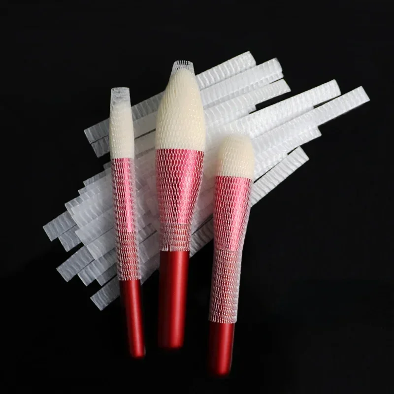 10PCS Makeup Brushes Mesh Protectors Cover Beauty Elastic Mesh Protective Net Makeup Cosmetic Tool Kits Brush Net Pen Cover