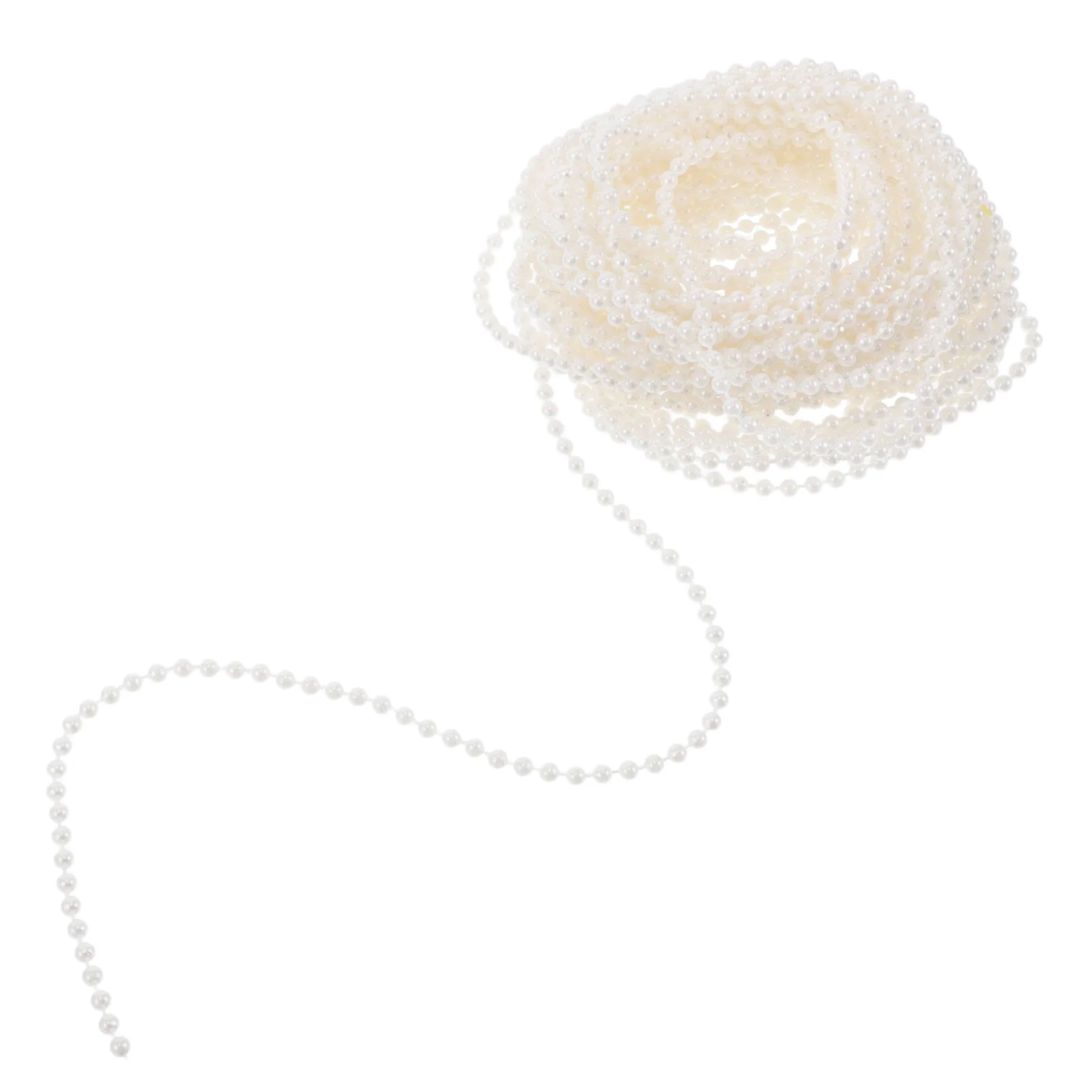 

Small Faux Pearl Beads Roll 3mm White Garland for DIY Headpieces Wedding Party Decor Christmas Tree Crafts Beaded Garland Strand