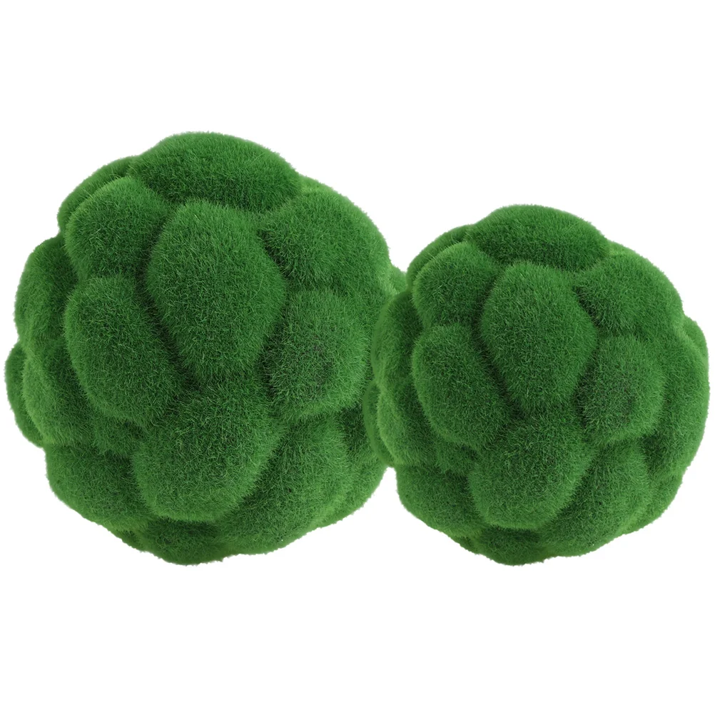 

2 Pcs Artificial balls Green Foam Decor Topiary spheres Home Office Shop Bowl Bonsai Fish Tank L scaping DIY