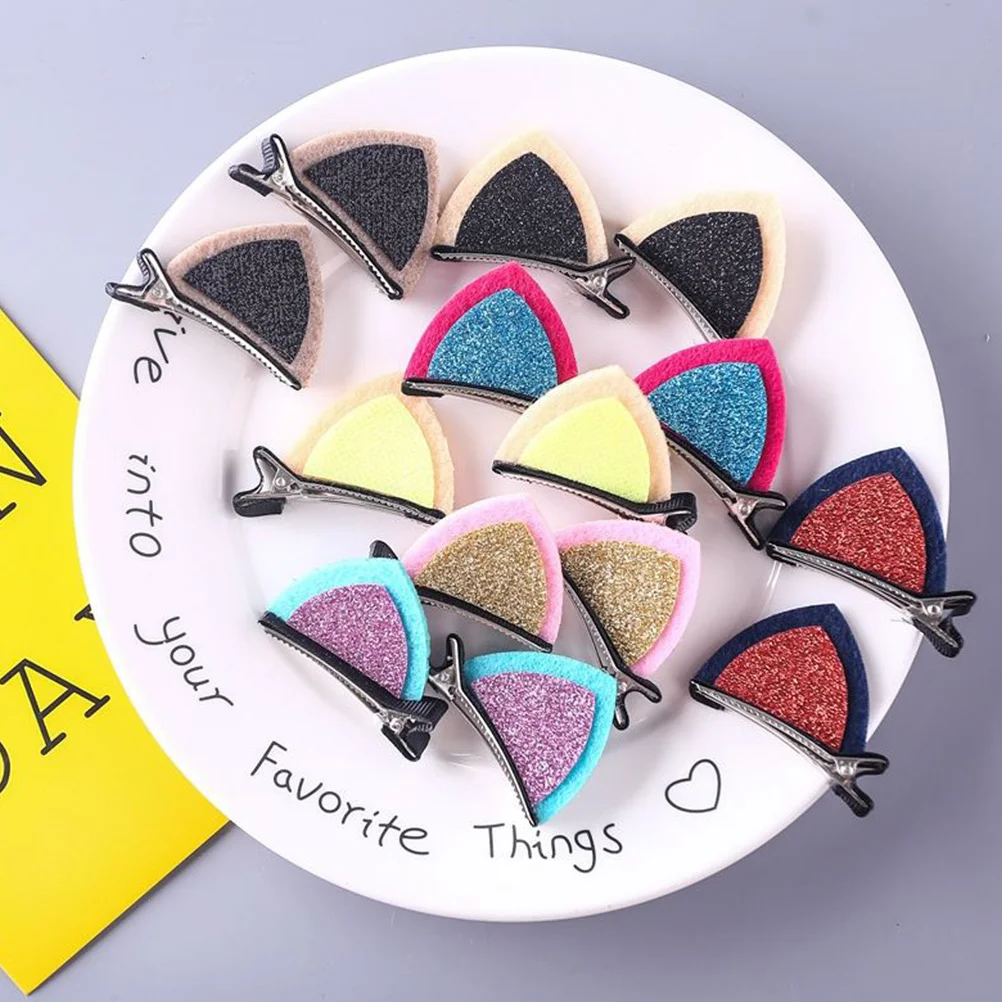 

16Pcs Cat Ear Hair Clips Metal Hairpins for Women Girls Small Hair Accessories Perfect for Wedding Parties Girls Hairpins