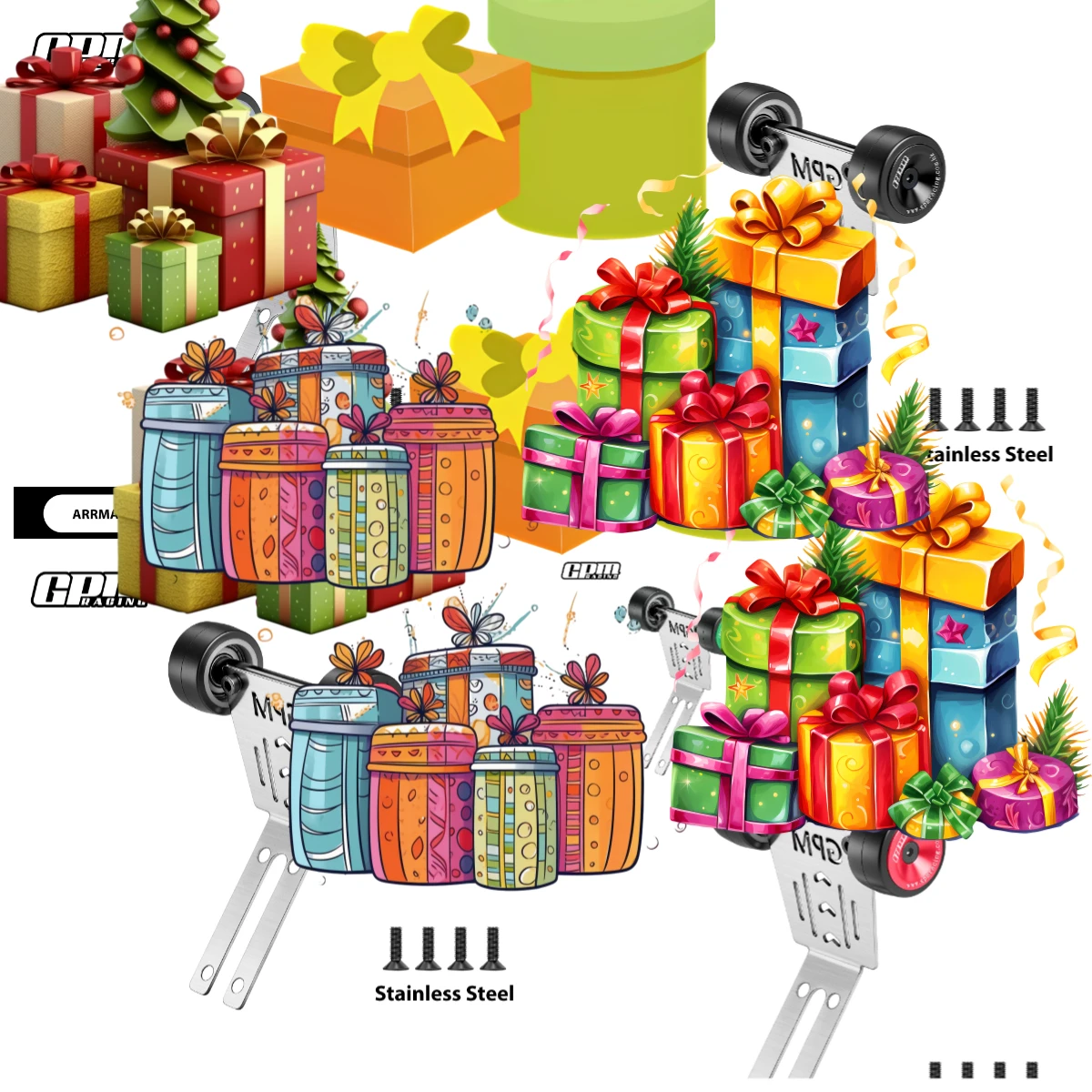 

GPM STAINLESS STEEL BEARING WHEELIE BAR THICK 1MM FOR ARRMA 1/16 MINI KRATON 3S