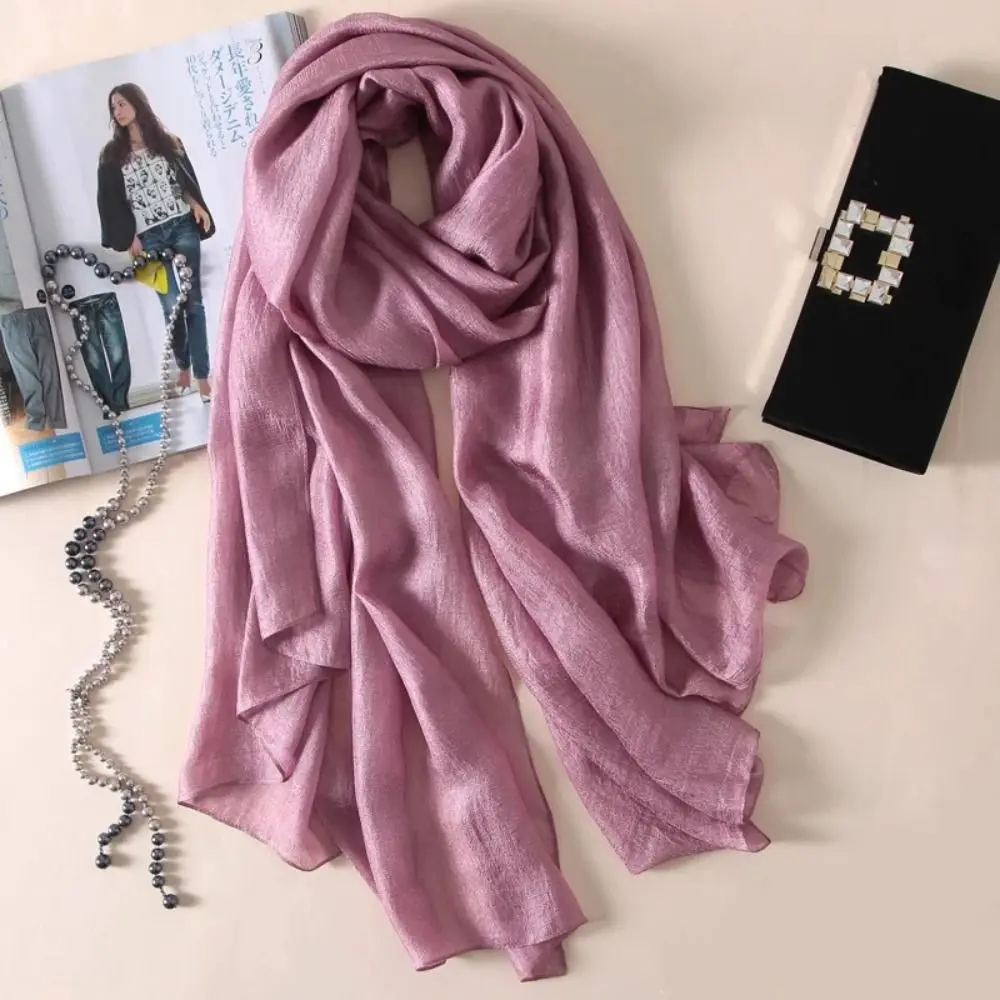 

New Pure Color Women Plain Scarf Linen Head Wrap Female Sunscreen Shawl Bandanas Foulard Plus Size Hijab