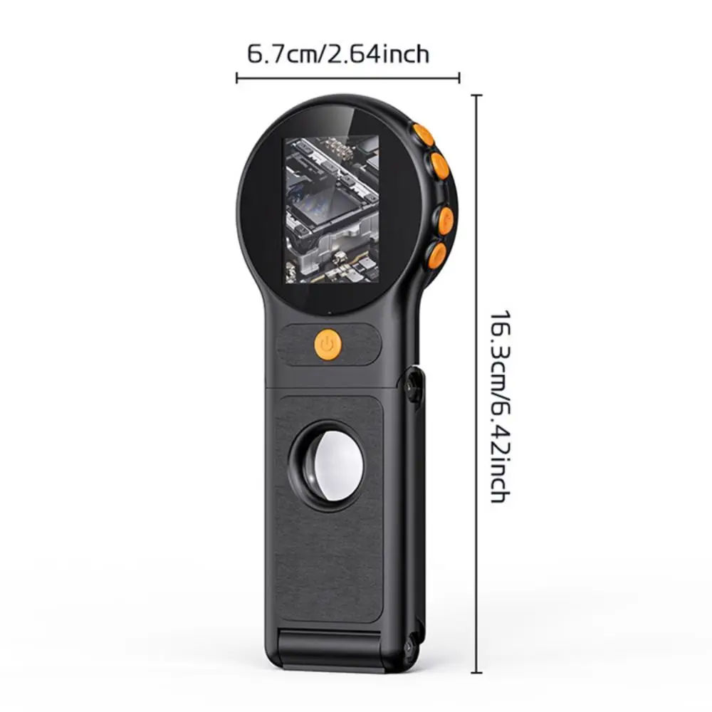 Microscopio digitale pieghevole con messa a fuoco automatica 8 luci a LED Microscopio elettronico con schermo da 2 pollici Zoom 500X Ingrandimento per Windows/Mac