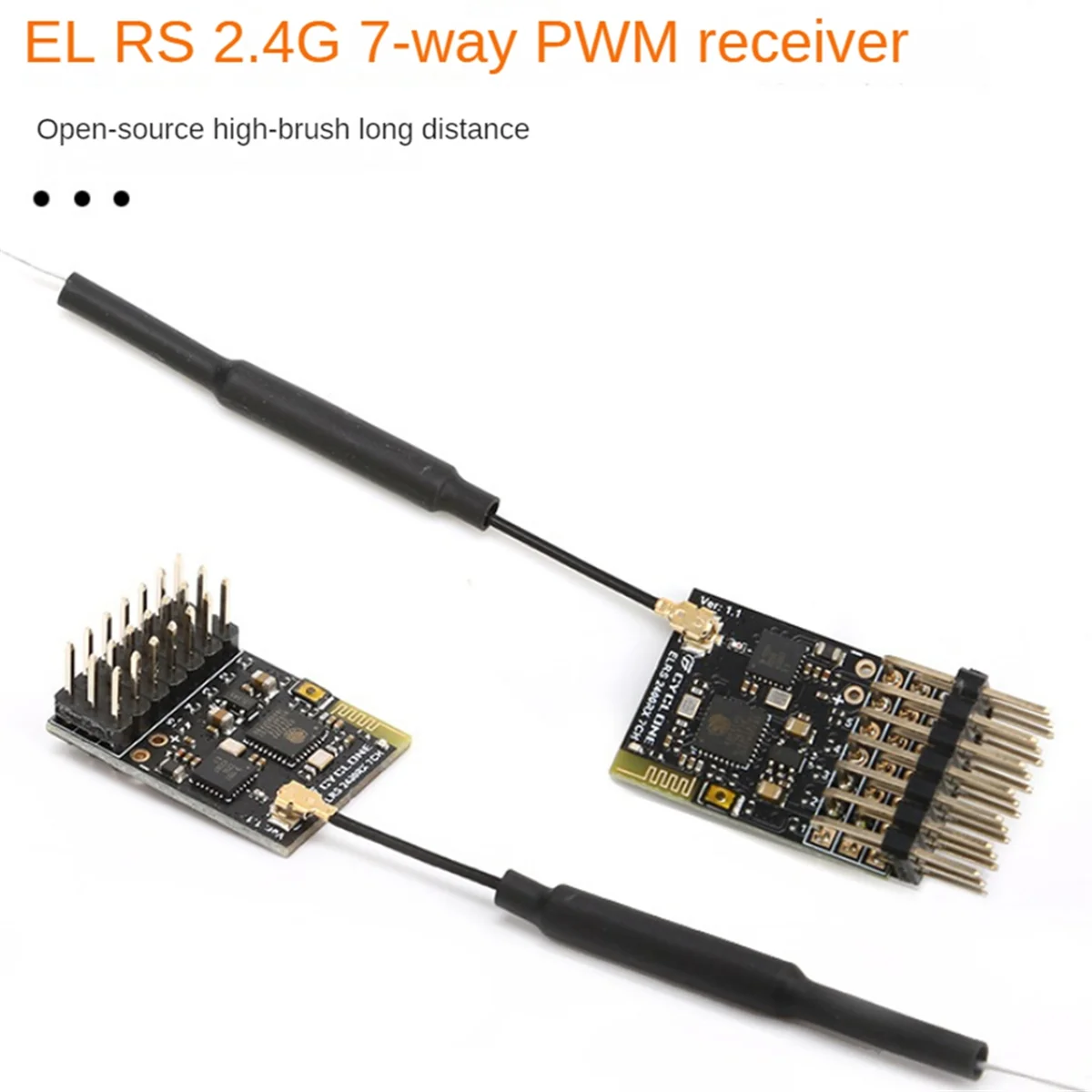 ELRS 2.4G 7CH PWM Receiver ExpressLRS RX 2400RX PWM/CRSF Protocol for RC FPV Drone Fixed Wing Quadcopter, Straight