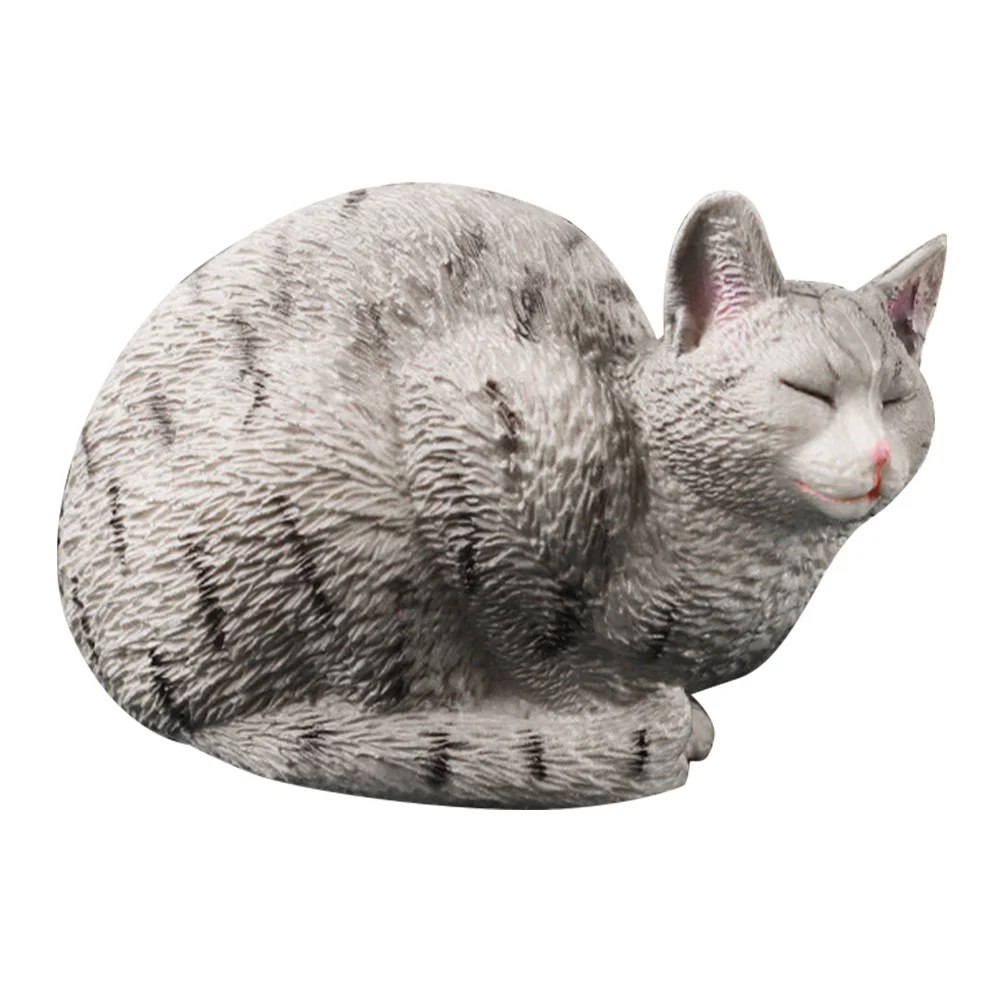 

Sleep Pose Cat Statue for Garden Cute Plastic Outdoor Lawn Decor Yard Patio Driveway Compact Design Realistic Naughty Look