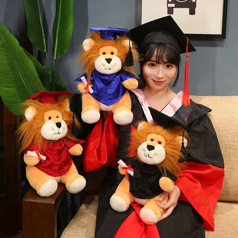 48cm Hot Sale Graduation Gift lions throw Plush Toys Stuffed Cute Cartoon Creative Fluffy Funny Huggable Doll