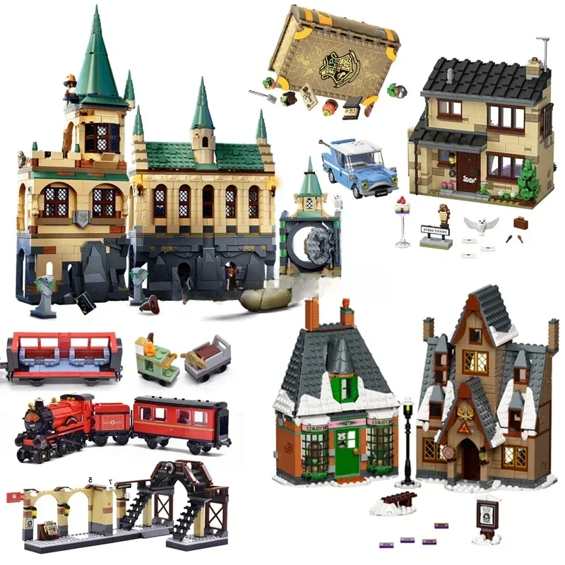 12 Types Anime Book Train Building Block Magical Knight Bus Forbidden Forest Brick Toys for Kids Children Christmas Gifts