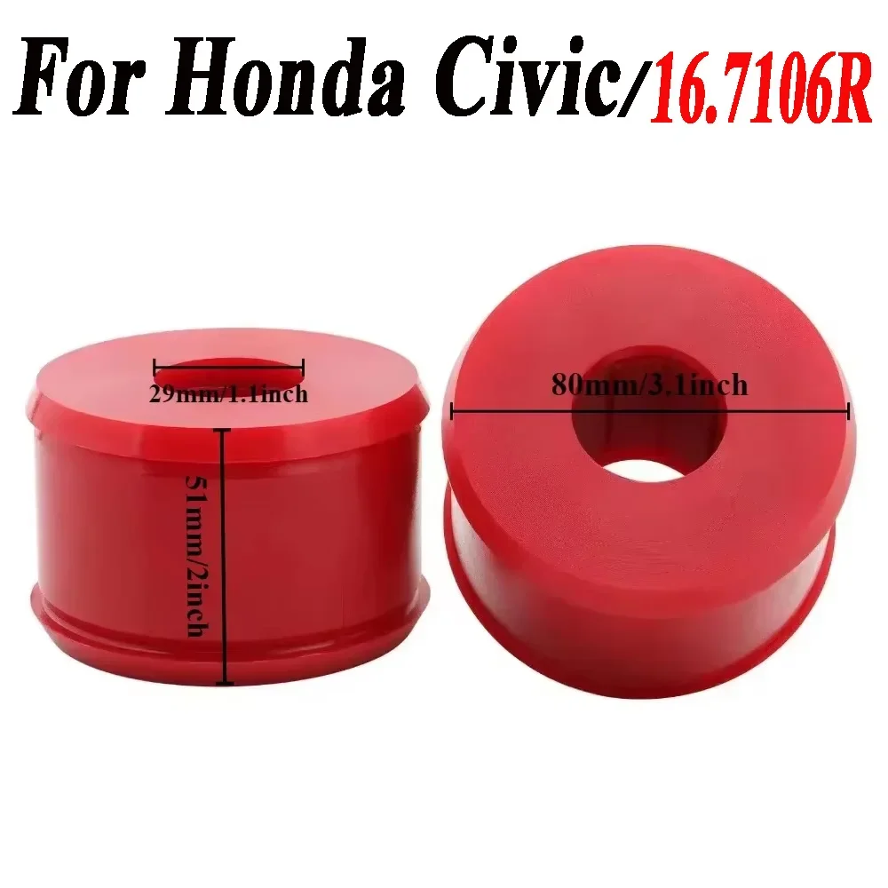 For Honda Civic del Sol CRX 1988-2000 for Integra 1994-2001 Red Polyurethane Bushing Right Rear Trailing Arm Bushing Kit16.7106R