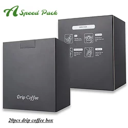20pcs Nice Quality Lock Bottom Folding White/black Cardboard Paper Drip Coffee Packaging Box