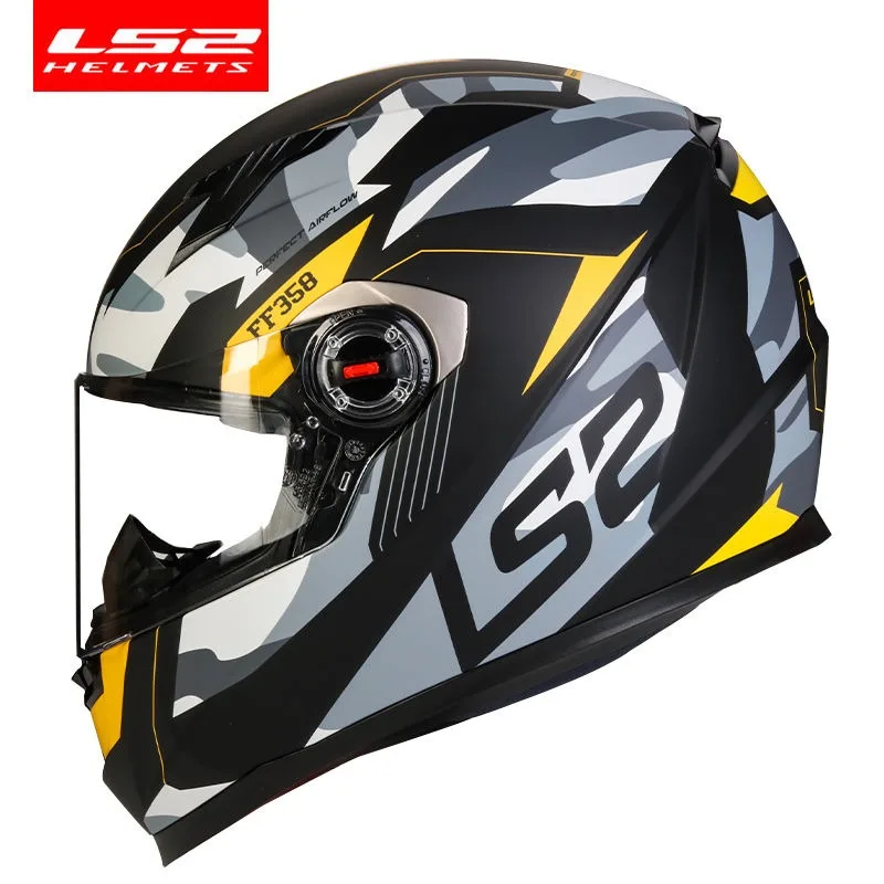 Original LS2 FF358 Motorcycle Helmet Full Face Men Women Motocross Helmet High-strength ABS Casque Capacetes LS2 Casco Moto