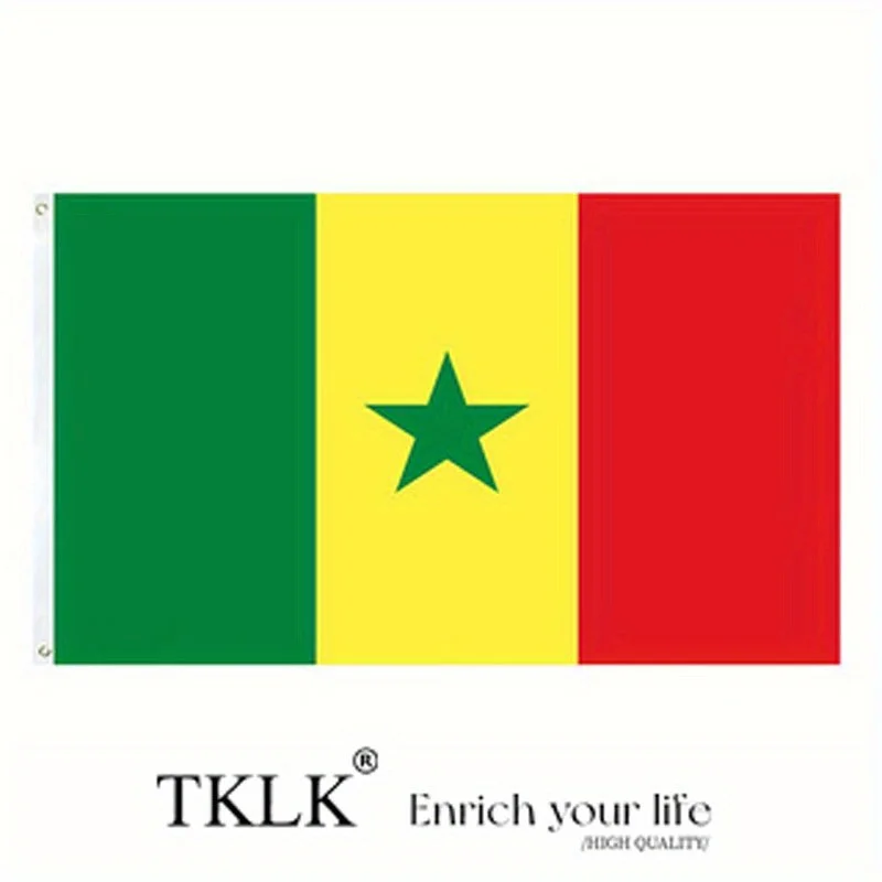 

1pc Senegal National Flag -3x5FT Durable Polyester with Brass Grommets, Vibrant & Fade-Resistant Banner for Events and Parties