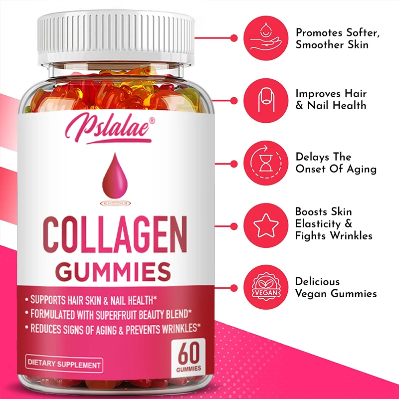 Collagen Gummies - for Hair Growth, Skin Care, Brighten Skin, Supports Bone and Joint Health