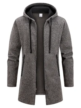 New Streetwear Men's Long Sleeve Sweatshirts for Men Zipper Hooded Oversize Winter Warm Jacket Coat Outdoor Tracksuit Men 2