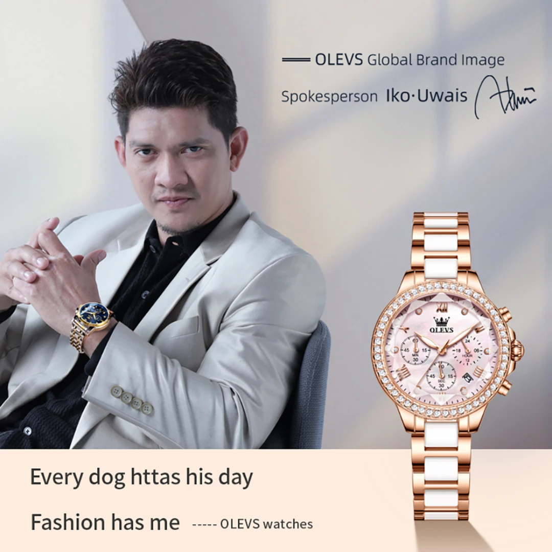 OLEVS 9999 쿼츠 패션 시계 선물, 세라믹 시계 밴드, 스퀘어 다이얼 손목시계