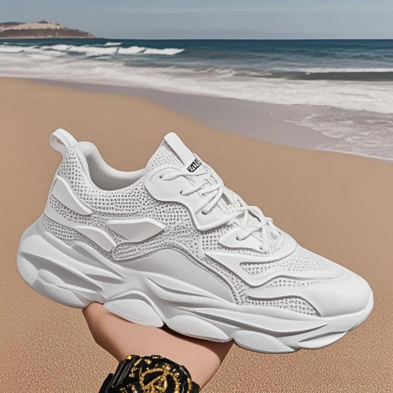 

Fashion Platform Men Sport Shoes Casual Sneakers Couple Outdoor Breathable Lightweight White Running Shoes Women Tennis Shoes