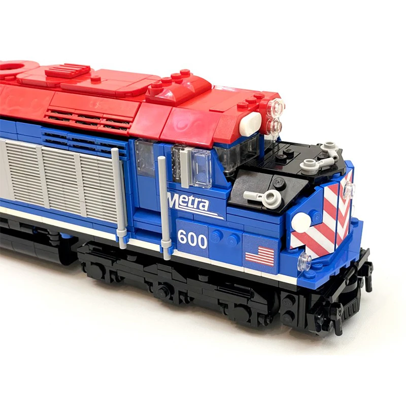 Technology Railway Passenger Motor Trains EMD F40C Diesel-electric Locomotive MOC Building Blocks Model Kid's Bricks Toys Gifts