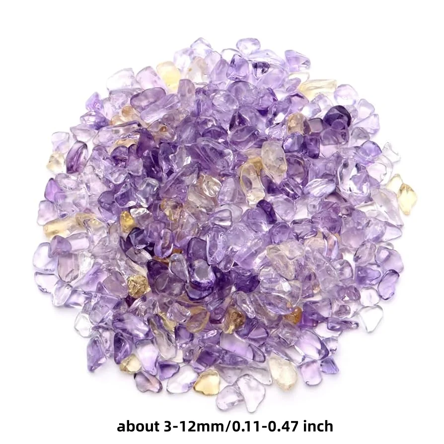3–12 mm Ametrin-Amethyst-Citrin-Kristall, natürliche Edelstein-Chips, natürliche Ametrin-Chips, lila Kristall-Quarz-Chips