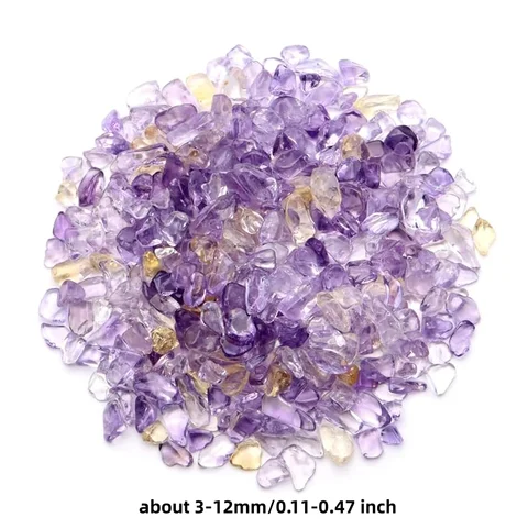 3-12mm Ametrine Amethyst Citrine Crystal Natural Gemstone Chips, Natural Ametrine Chips Purple Crystal Quartz Chips