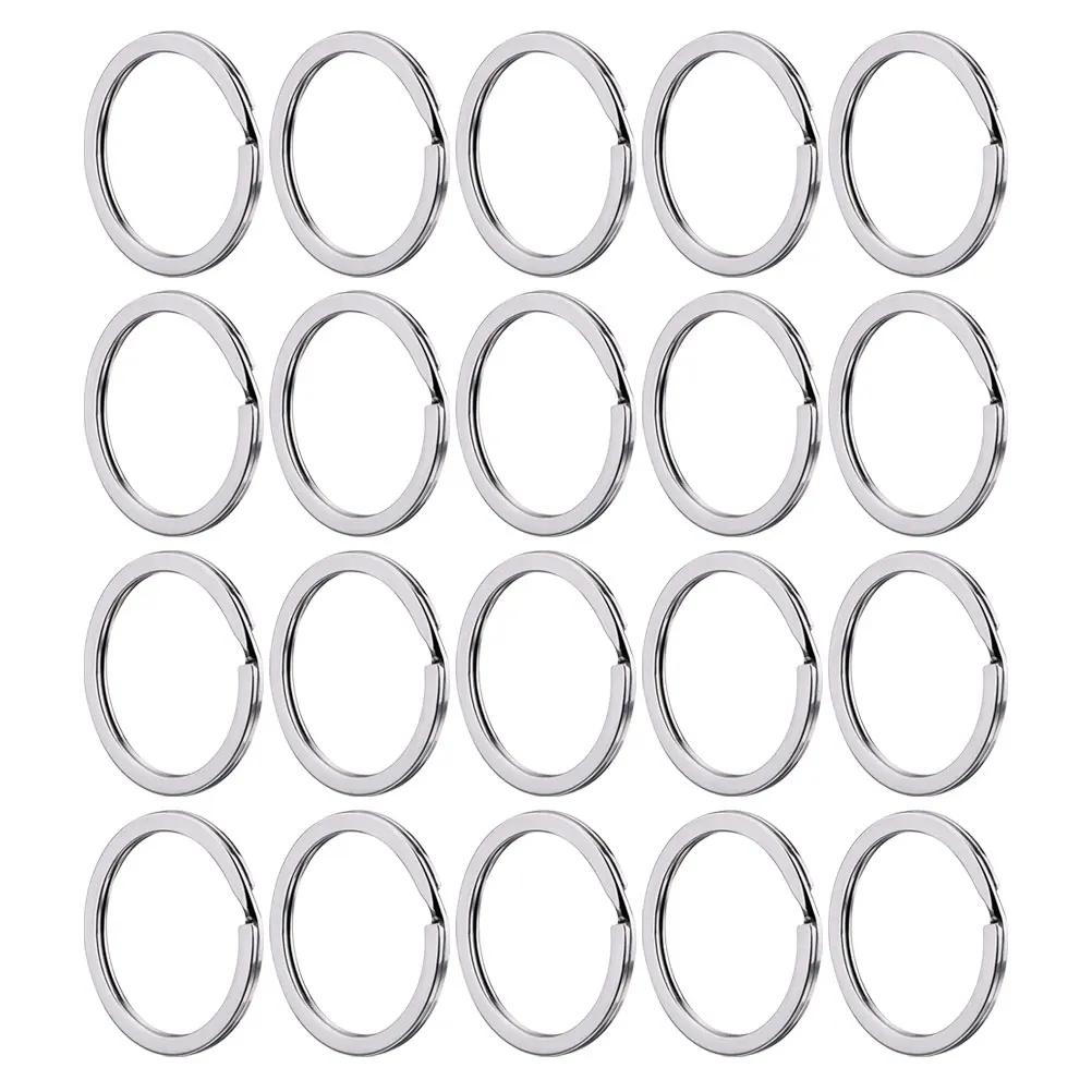 

100pcs Metal Key Rings Split Flat Round Hoop Chains Accessories DIY Jewelry Parts Strong Durable for Phone Bag Pendant