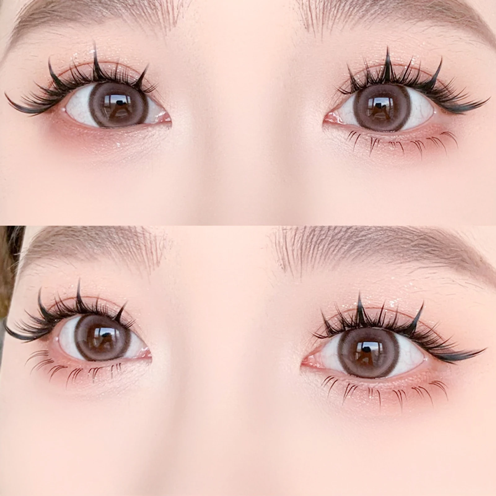 自己粘着下まつげクラスター 6 ミリメートル C カールうっすらとしたクラスターまつげエクステンションフリー接着剤ナチュラル個別つけまつげ