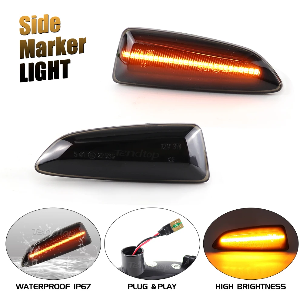 2 قطعة Led ديناميكية الجانب ماركر بدوره مصباح إشارة الوامض متسلسل لأوبل أسترا J K زافيرا C Insignia B Grandland X