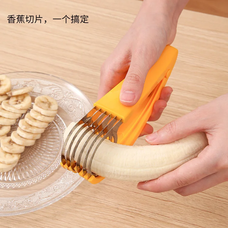 

Eco-friendly Banana Slicer Cutter:Premium Plastic Kitchen Tool for Fruits&Vegetables-Ideal for Slicing, Cutting Cucumbers & More