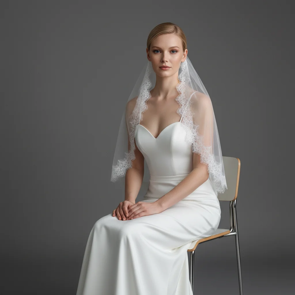 Bridal Cathedral Length Wedding Veil Single Layer Eyelash Lace Comb Style Elegant Wedding Accessory for Brides G154 image 3