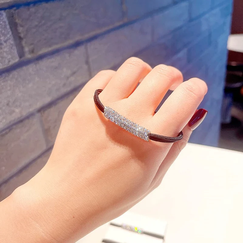 10 قطع حجر الراين الشعر التعادل مرونة عالية الشعر حبل الفرقة النساء الفتيات توك شعر إكسسوارات الشعر ذيل حصان حامل