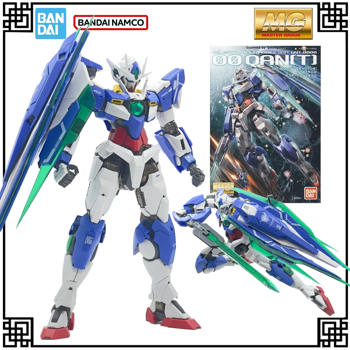 

In Stock Genuine Bandai Original Gundam Model Kit MG 1:100 Gundam 00 Qan T Action Figures Toys For Children's Christmas Gifts