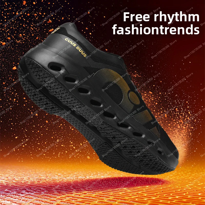 Cushioned Running Shoes - Trendy Geometric Print, Hollow Sole, for Running & Daily Outfits (Dark Gray/White Blue)